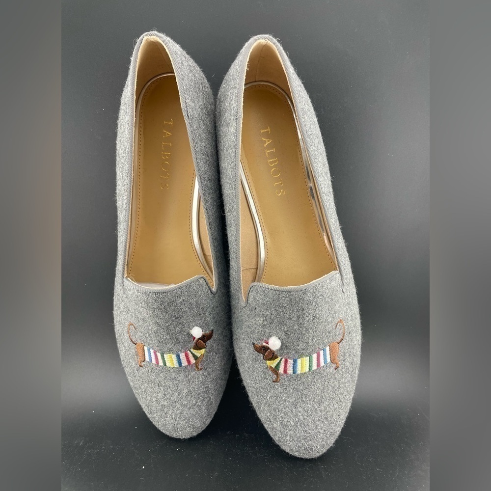 NEW TALBOTS RYAN NOVELTY LOAFERS - EMBROIDERED DACHSHUND SIZE 9.5 - Picture 8 of 13
